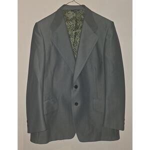 VTG Bradford Classic Two-Button Suit Blueish Gray Sz 46